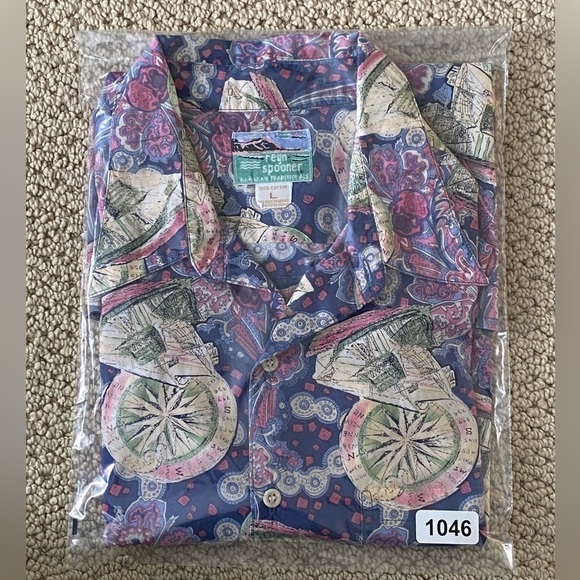 REYN SPOONER Hawaiian Tradition Aloha Collared Shirt Men L Large - Picture 5 of 5